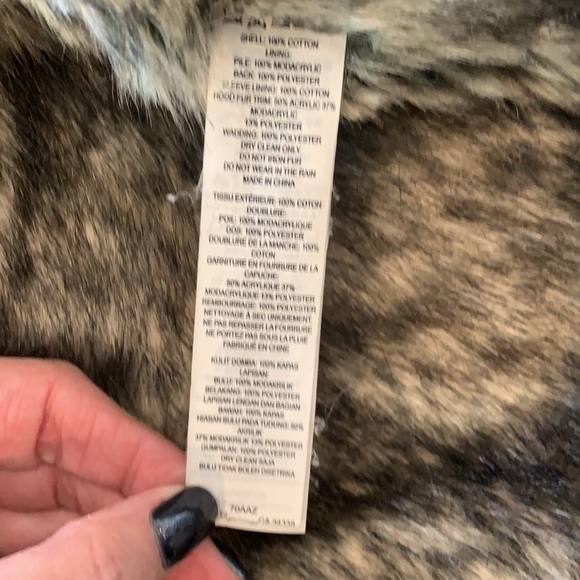 FC Jeans Ivory Coat with Faux Fur Lining/Hood - Picture 8 of 9